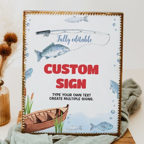 Fishing Birthday Party Table Sign