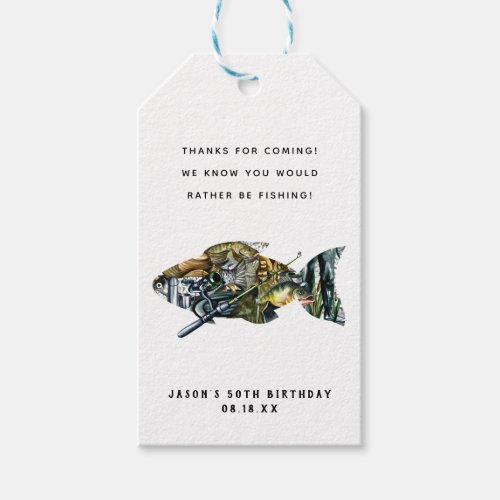 Fishing  Birthday Party Thank You Favor Tags