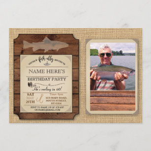 With Fishing Rod Birthday Invitations & Invitation Templates