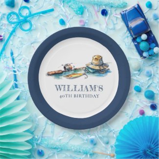 Fishing Birthday Personalized Watercolor