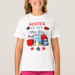 Fishing birthday sister of the Birthday Boy T-Shirt<br><div class="desc">Celebrate birthday with this special t-shirt,  personalized design</div>
