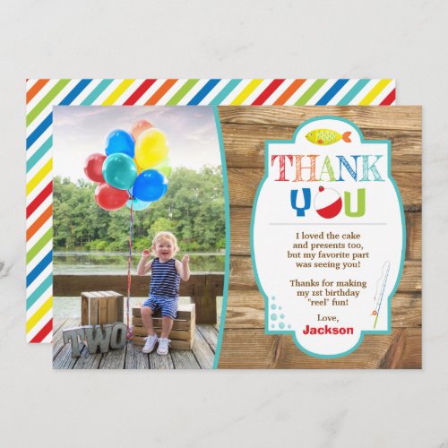 Fishing Birthday Thank You Card with Photo
