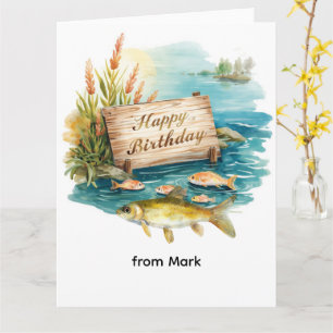 Fishing birthday themed card