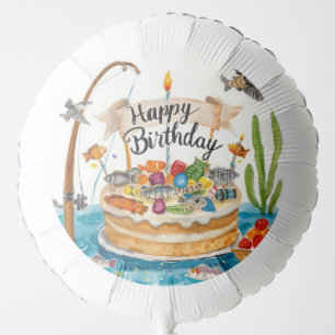Fishing Birthday themed for Anglers Fishermen  Balloon