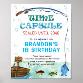 The Big One Fishing Theme 1st Birthday Milestone Poster
