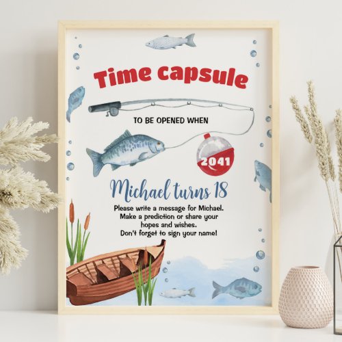Fishing Birthday Time Capsule Sign
