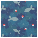 Fishing Blue Camo Pattern Fabric