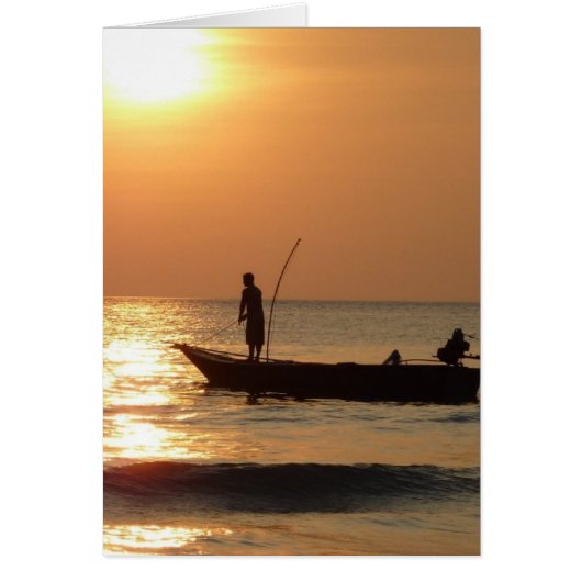 Fishing boat and sunset cards (Front)
