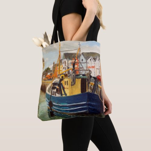 Fishing Boat at Harbor Tote Bag