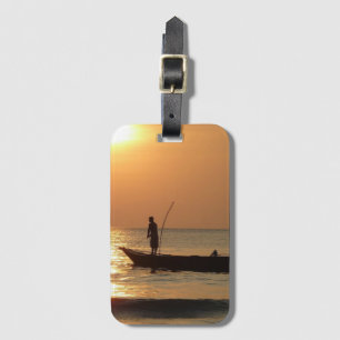 Fishing Boat at Sunset Luggage Tag