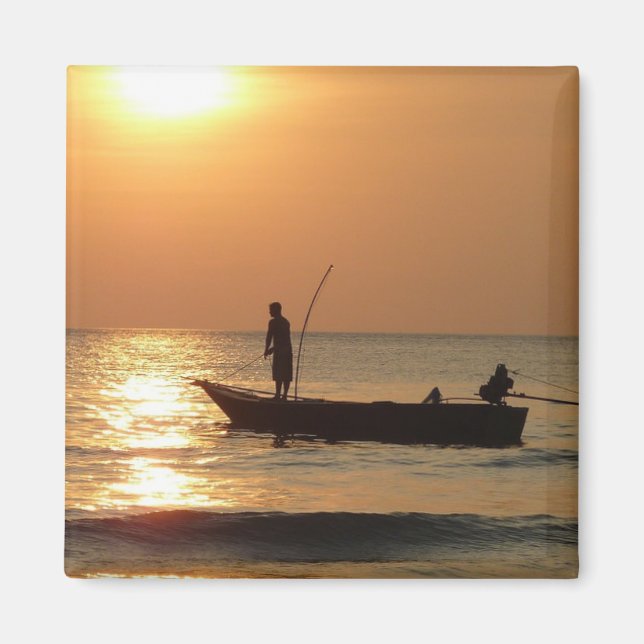Fishing Boat at Sunset Magnet (Front)