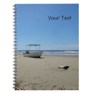 Fishing Boat at the Beach (customizable) Notebook