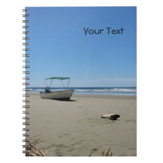Fishing Boat at the Beach (customizable) Notebook