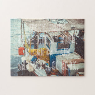 Fishing Boat at the Mediterranean Seaside Jigsaw Puzzle