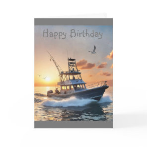 Fishing Boat Birthday Card