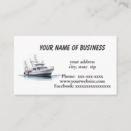 Fishing boat business card