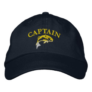 Fishing boat captain embroidered baseball cap