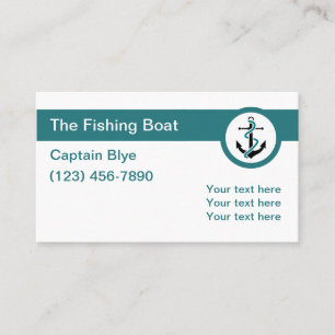 Fishing Boat Captain Modern Business Card