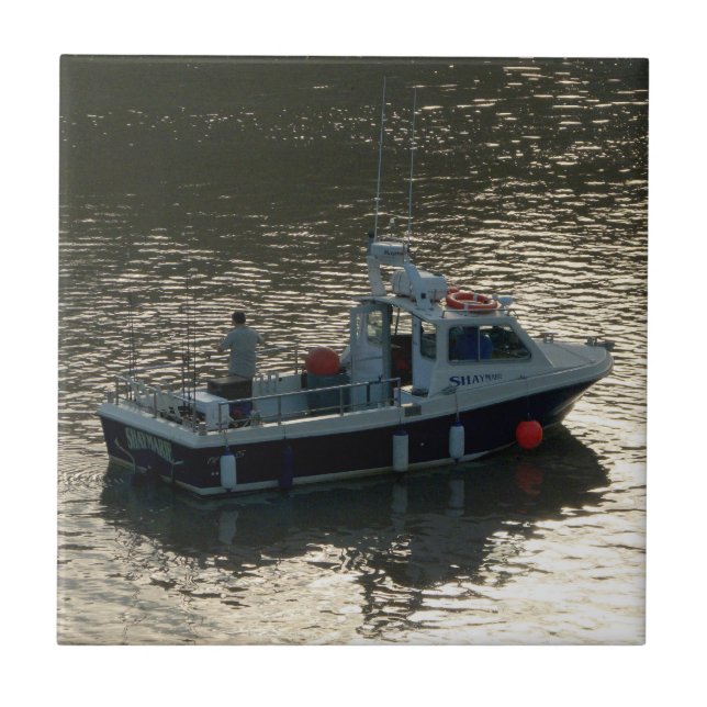 Fishing Boat, Cardiff Bay Tile (Front)