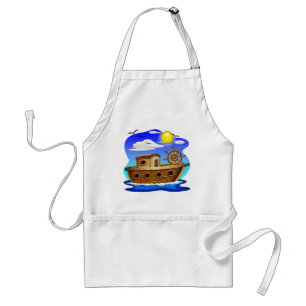 Fishing Boat Cartoon Adult Apron