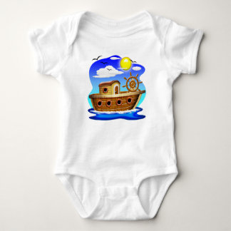 Fishing Boat Cartoon  Baby Bodysuit