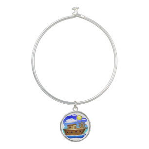 Fishing Boat Cartoon  Bangle Bracelet