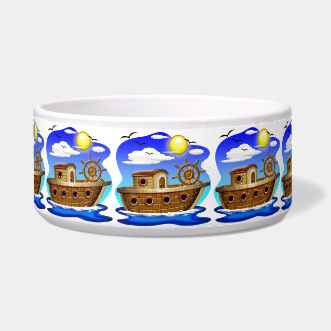 Fishing Boat Cartoon  Bowl (Front)