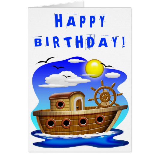 Fishing Boat Cartoon Cards (Front)