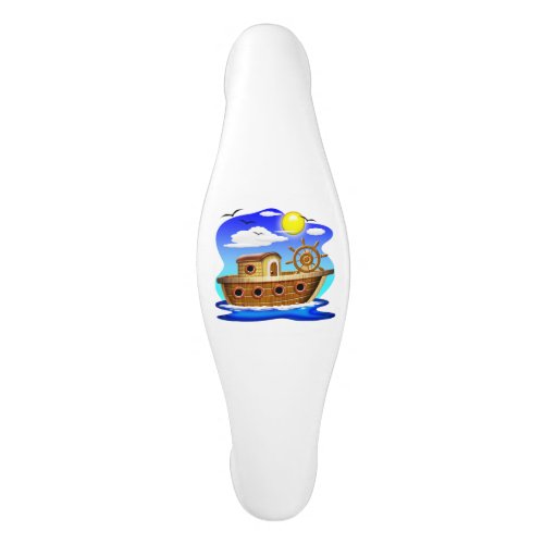 Fishing Boat Cartoon  Ceramic Cabinet Pull