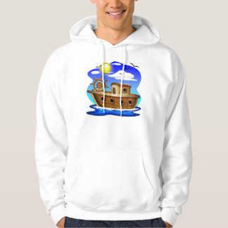 Fishing Boat Cartoon Hoodie