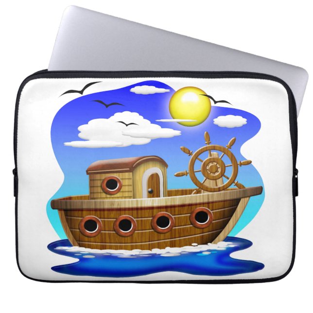 Fishing Boat Cartoon  Laptop Sleeve (Front)