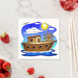 Fishing Boat Cartoon  Napkins