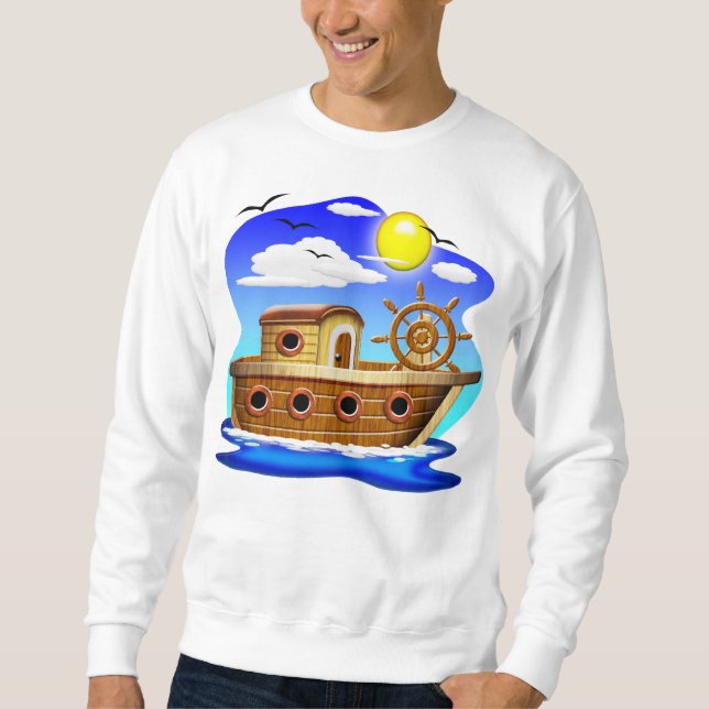 Fishing Boat Cartoon  Sweatshirt (Front)