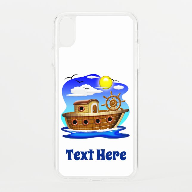 Fishing Boat Cartoon  Uncommon iPhone Case (Back)