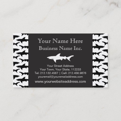 Customizable Fishing Boat Charter / Scuba Diver - Shark Pattern Business Card