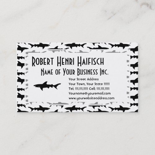 Fishing Boat Charter / Scuba Diver - Shark Pattern Business Card