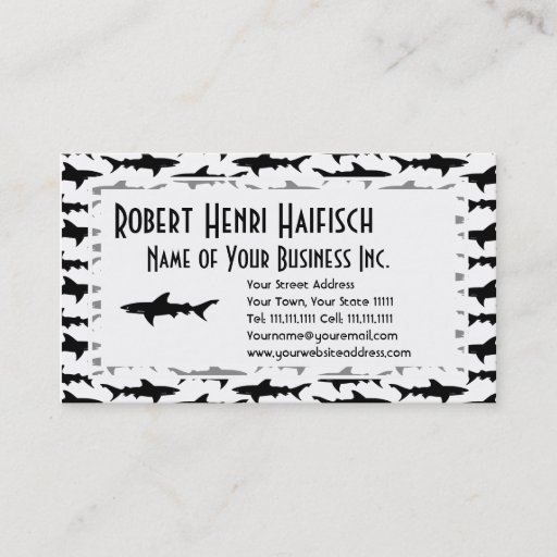 Customizable Fishing Boat Charter / Scuba Diver - Shark Pattern Business Card