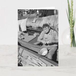 Fishing boat cook - Christmas 1938 Holiday Card