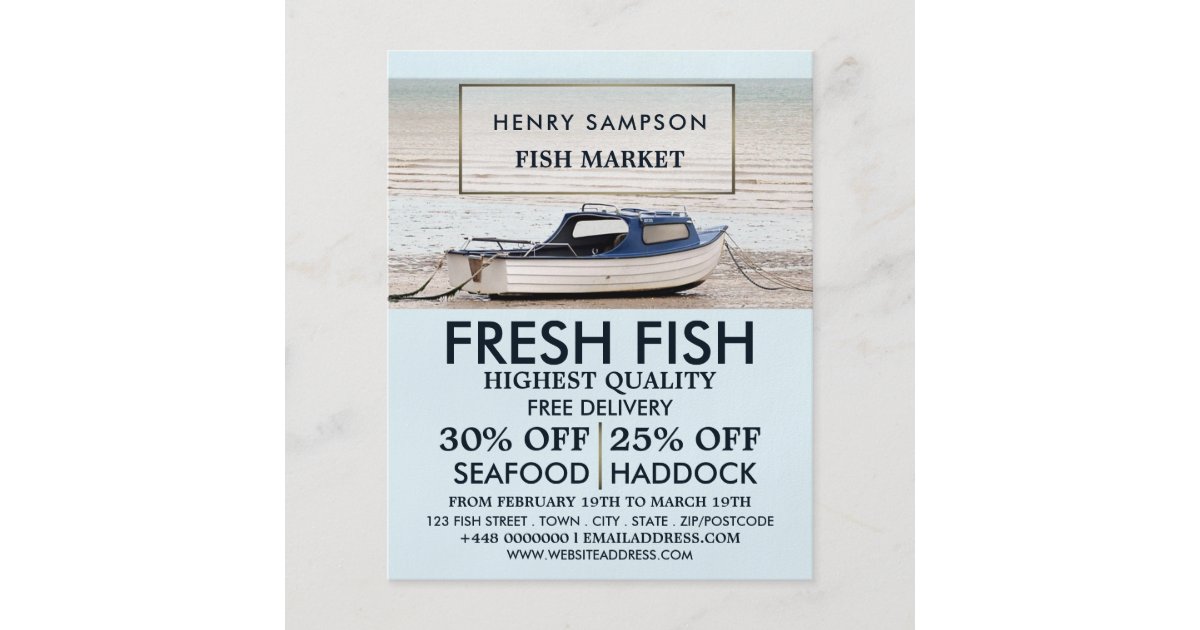 Fishing Boat, Fishmonger/Wife, Fish Market Advert Flyer