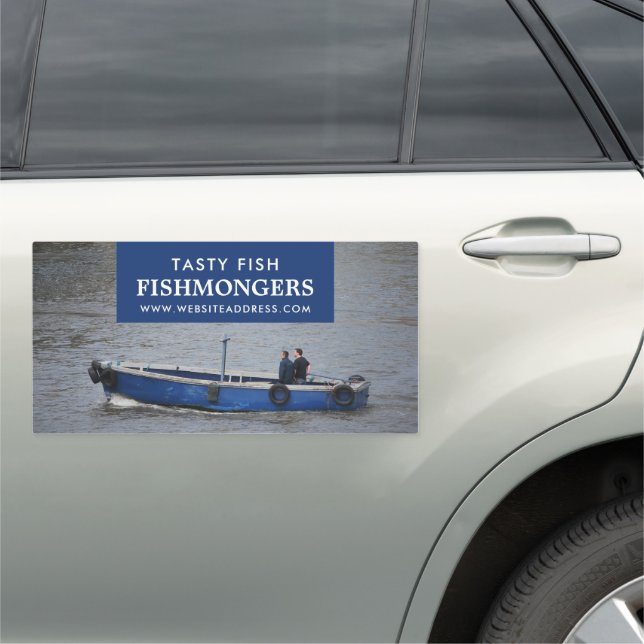 Fishing Boat, Fishmonger/Wife, Fish Market Car Magnet (In Situ)