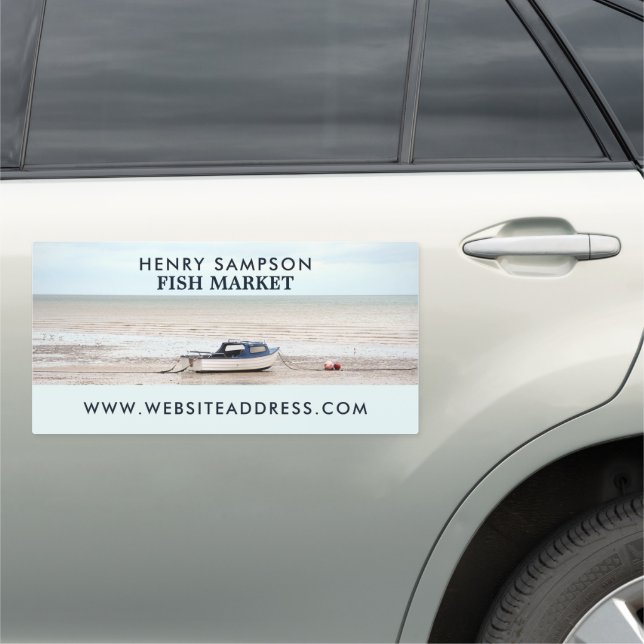 Fishing Boat, Fishmonger/Wife, Fish Market Car Magnet (In Situ)