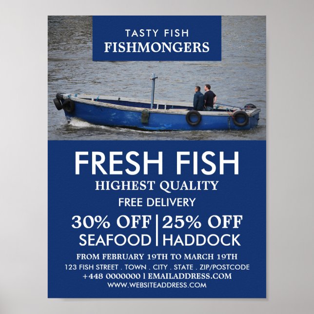 Fishing Boat, Fishmonger/Wife, Fish Market Poster (Front)