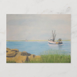 Fishing Boat - Galilee RI Postcard