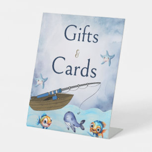 Fishing boat Gift and Cards Pedestal Sign