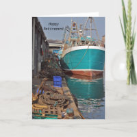 Fishing Boat Happy Retirement Card