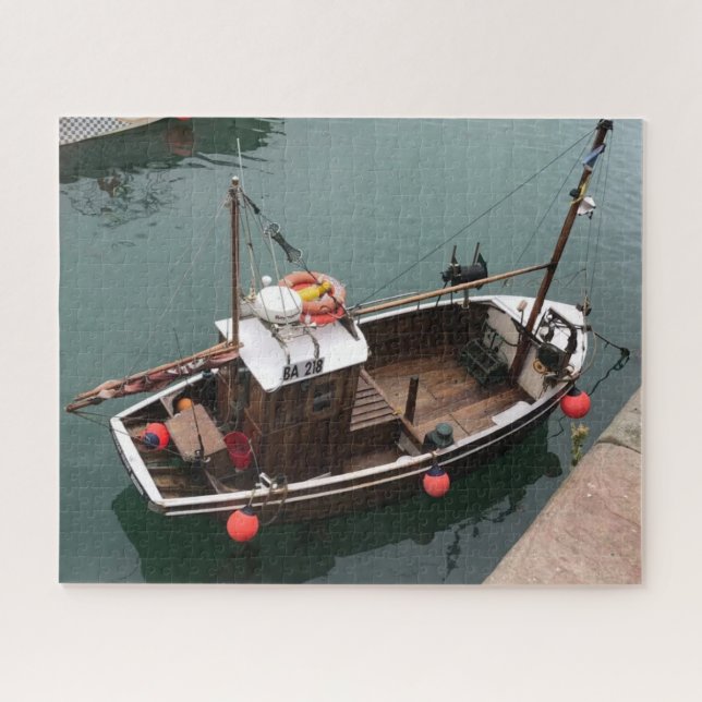 Fishing Boat in Portpatrick Harbour, Wigtownshire Jigsaw Puzzle (Horizontal)