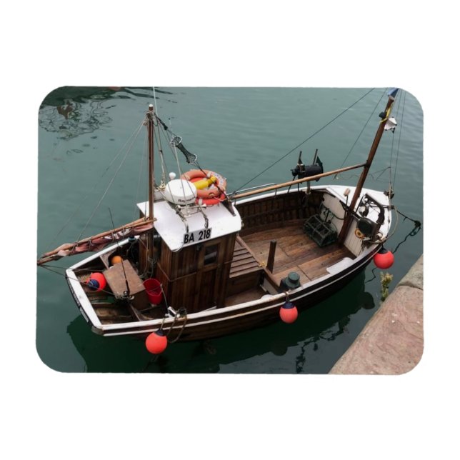Fishing Boat in Portpatrick Harbour, Wigtownshire Magnet (Horizontal)