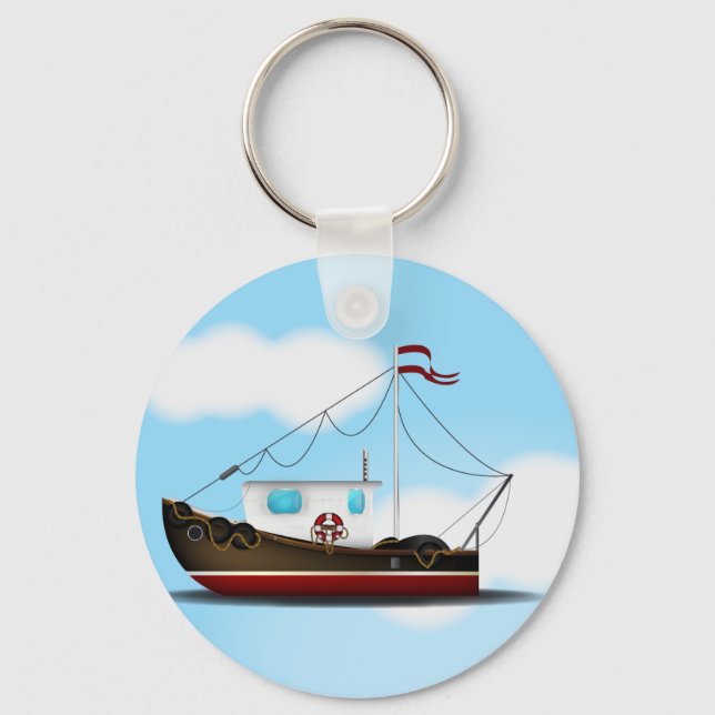 Fishing Boat Keychain (Front)