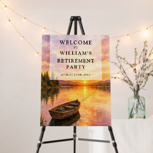 Fishing Boat Lake Retirement Party Welcome Sign