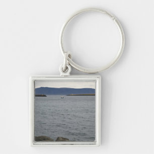 Fishing boat leaving harbour, Reykjavik, Iceland Keychain